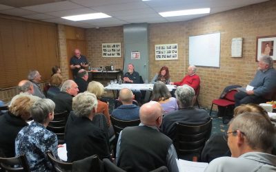 A group of people in a room