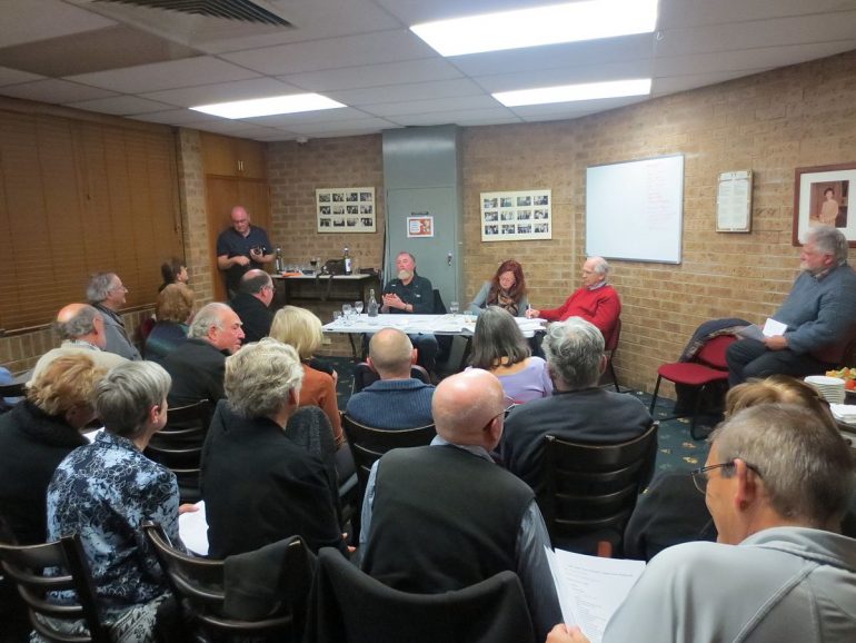A group of people in a room